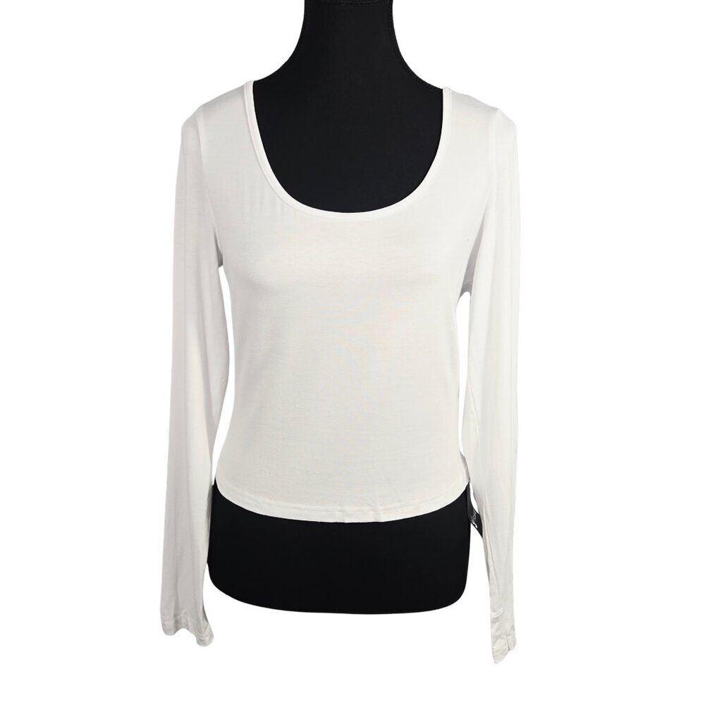 NWT | Ficerd | Optic White | Long Sleeve Scoop Neck Top | X-Large